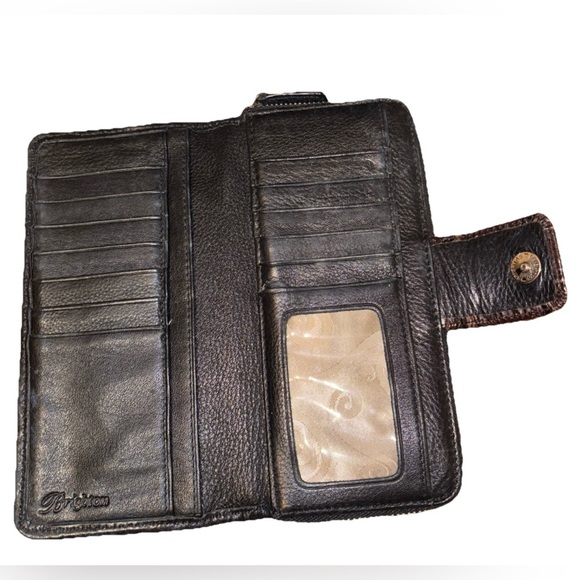 Vintage Brighton Pebble Black‎ Brown Leather Wallet - Picture 7 of 16